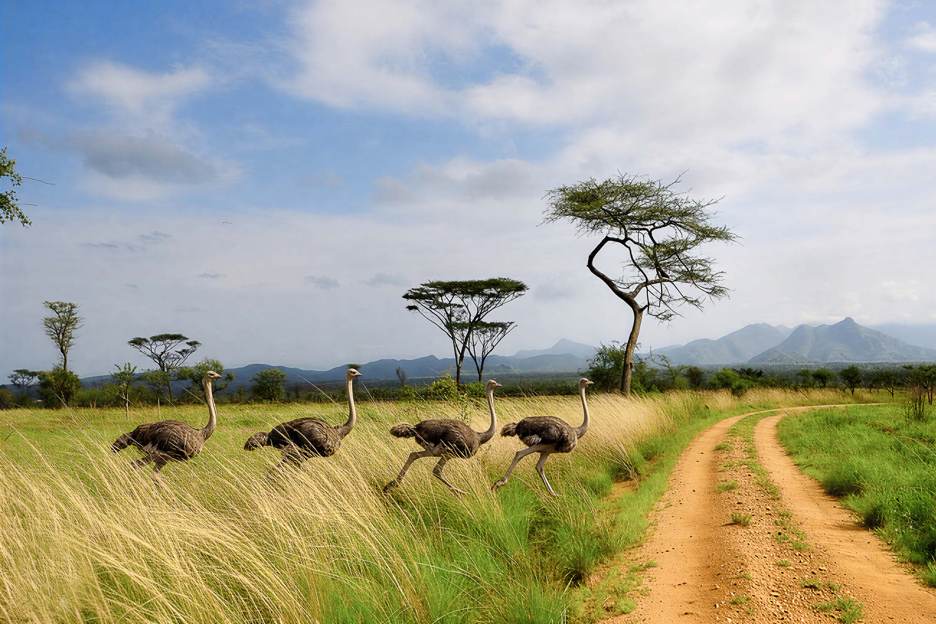 Ostriches in Kidepo Valley